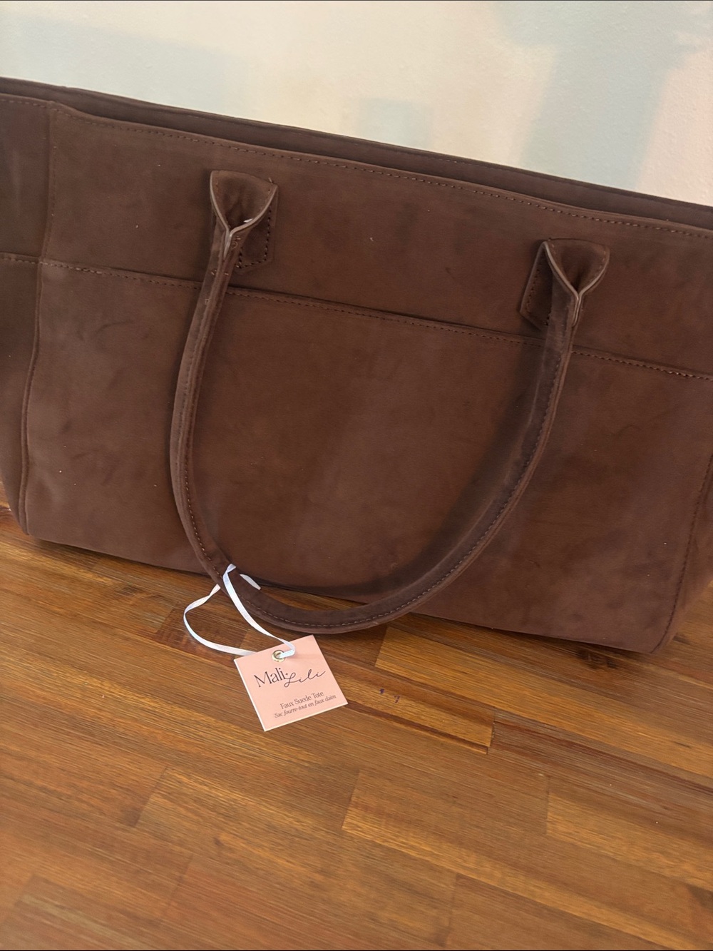 Brown Suede Tote Bag
